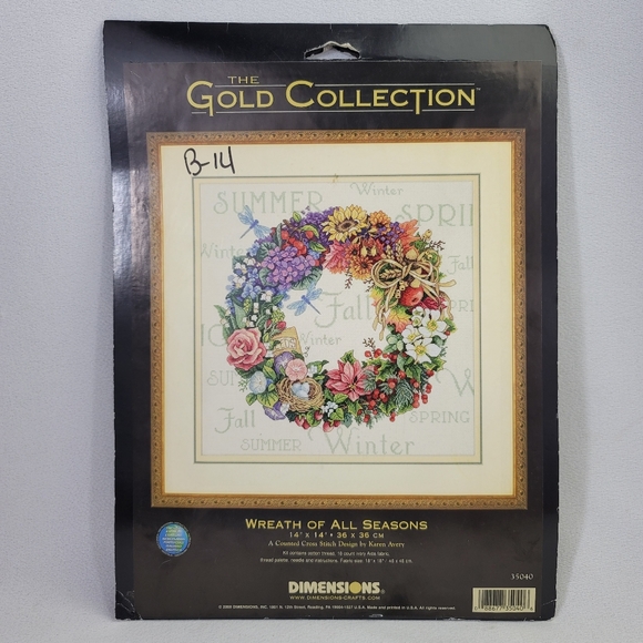 Dimensions The Gold Collection WREATH OF ALL SEASONS Cross Stitch Kit - Picture 11 of 11